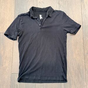 H&M Fine Cotton Stretch Polo Shirt, Black, Size S